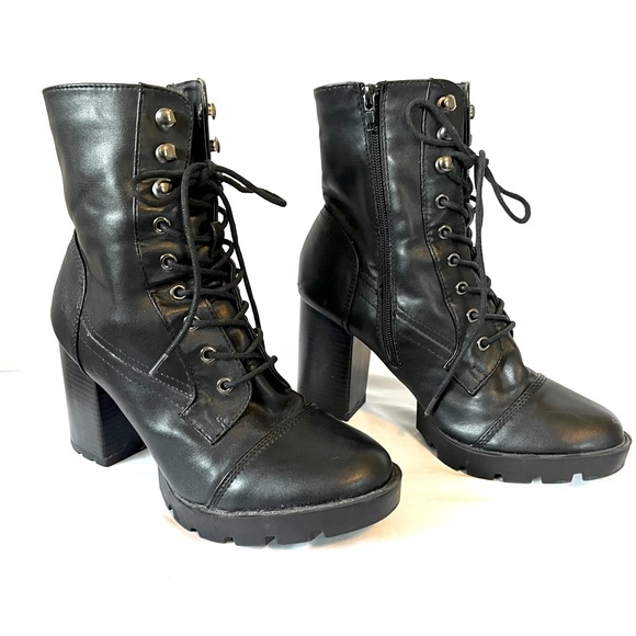 HOST PICK Charlotte Russe Chunky Heel Boots in Black - Picture 3 of 11